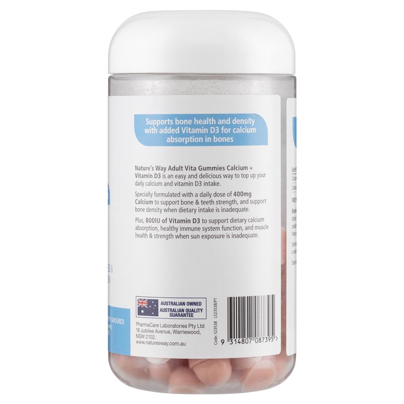 Load image into Gallery viewer, Nature's Way Adult Vita Gummies Calcium + D 130 Gummies Exclusive Size
