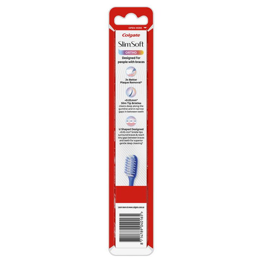 Colgate Toothbrush Slim Soft Orthodontic Exclusive Ultra Soft Bristles
