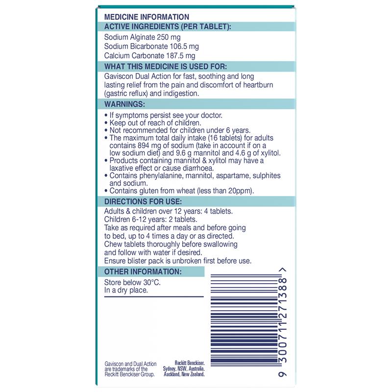 Load image into Gallery viewer, Gaviscon Dual Action Tablets for Heartburn and Indigestion 48 Pack
