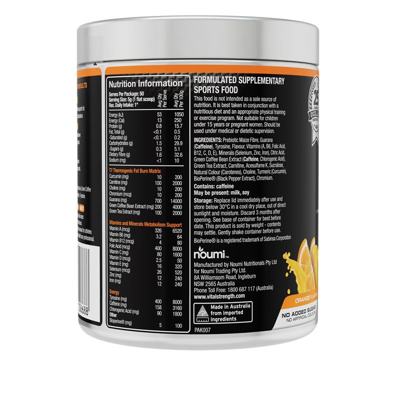 Load image into Gallery viewer, Vital Strength Hydroxy Ripped Thermogenic Matrix Orange 250g
