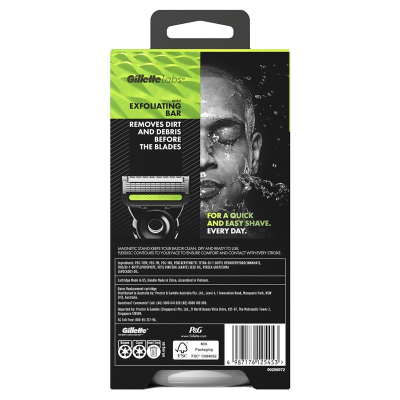 Load image into Gallery viewer, Gillette Labs Exfoliating Razor with Magnetic Stand + 4 Blade Refills
