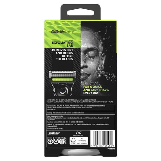 Gillette Labs Exfoliating Razor with Magnetic Stand + 4 Blade Refills