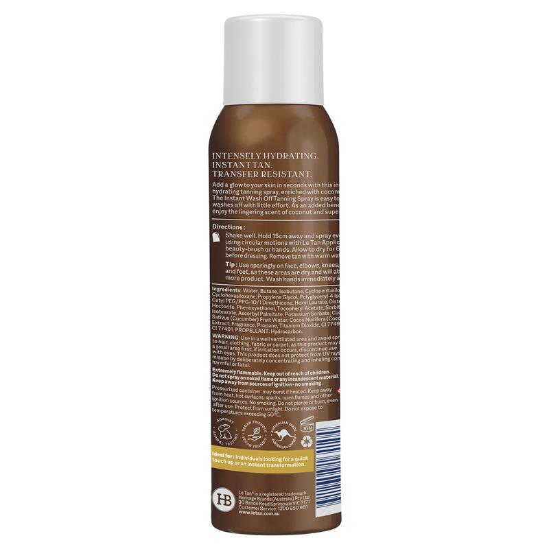 Load image into Gallery viewer, Le Tan Coconut Wash Off Tanning Spray 100g
