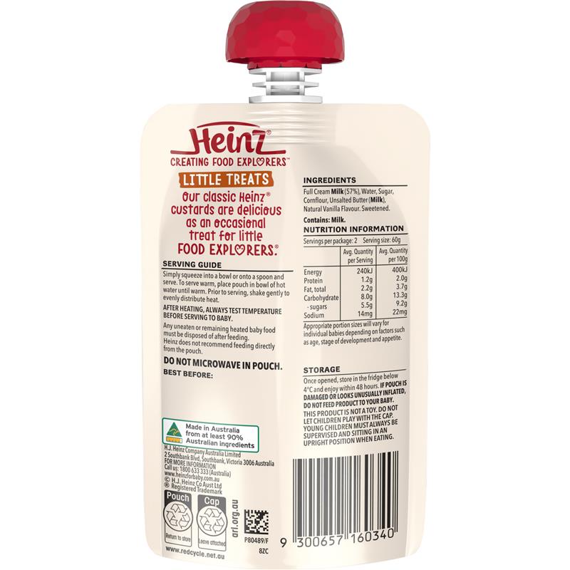 Load image into Gallery viewer, Heinz Vanilla Custard 120g Pouch 120g 6m+
