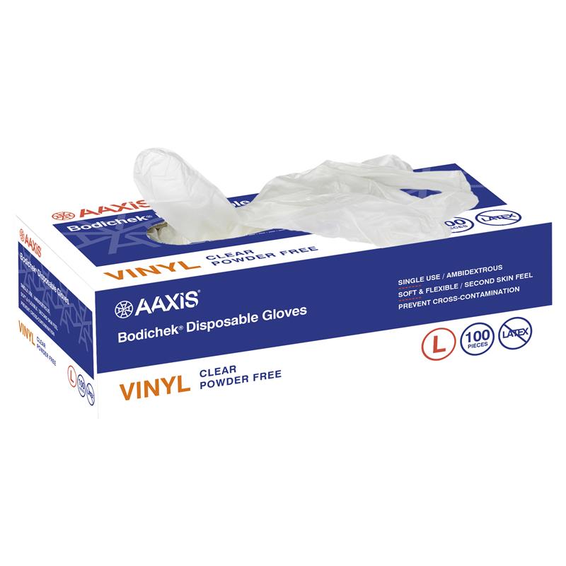 Load image into Gallery viewer, Bodichek Vinyl Disposable Gloves Powder Free Large 100 Pack
