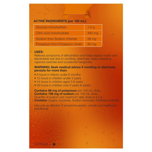 Hydralyte Electrolyte Orange 4 Pack (4x250ml) Solution