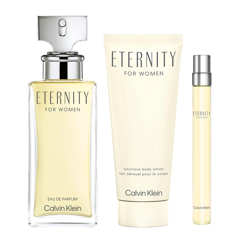 Load image into Gallery viewer, Calvin Klein Eternity for Women Eau de Parfum 100ml + 100ml Body Lotion and Mini Set

