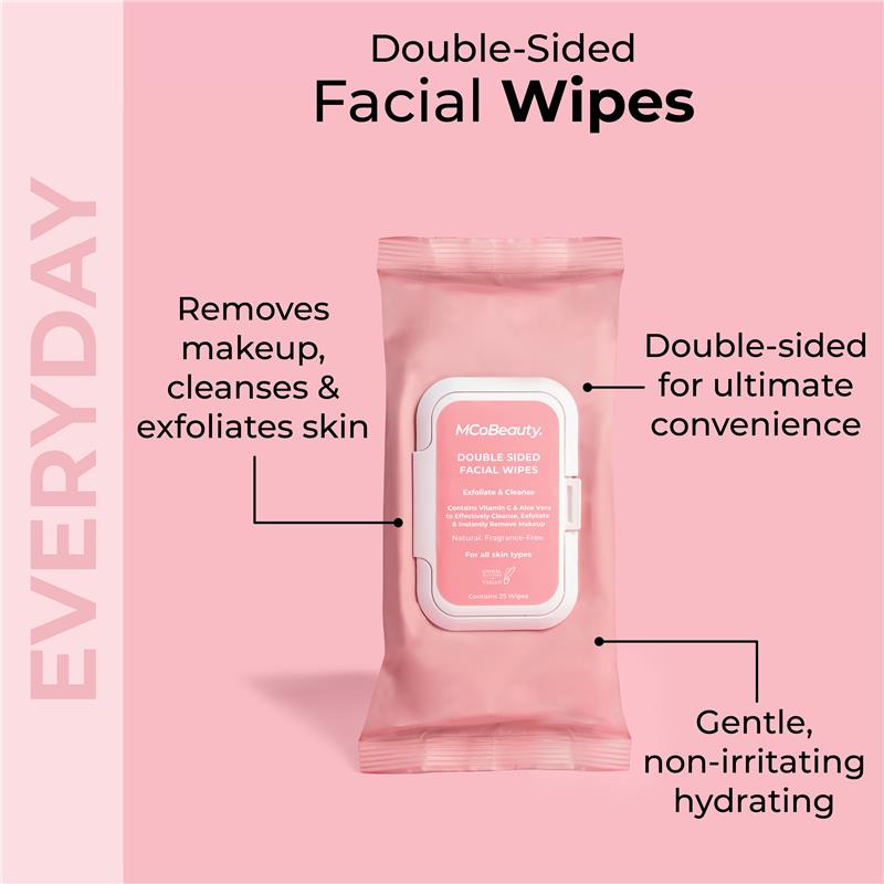 Load image into Gallery viewer, MCoBeauty Double Sided Facial Wipes
