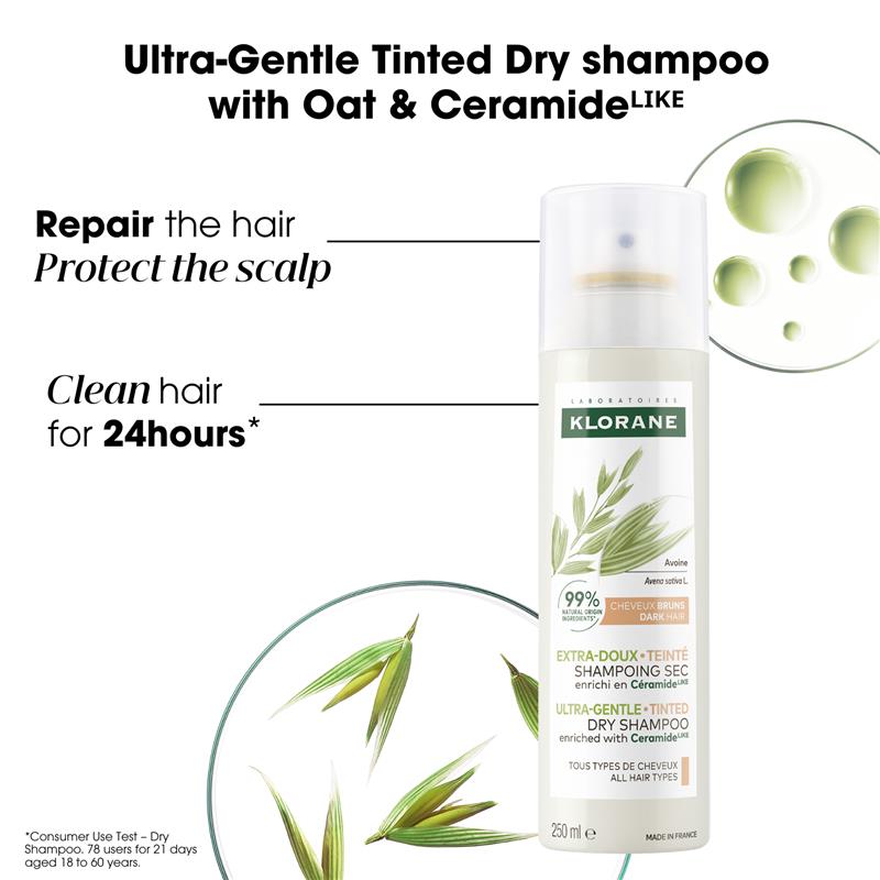 Load image into Gallery viewer, Klorane Dry Shampoo With Oat &amp; Ceramide Dark Hair 150ml
