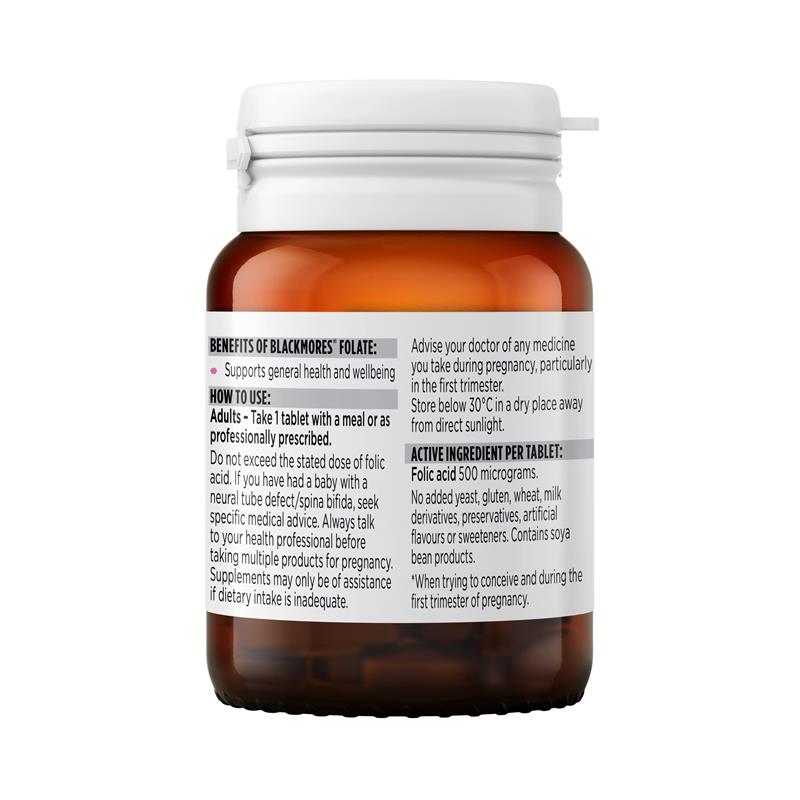 Load image into Gallery viewer, Blackmores Folate 500mcg 90 Tablets
