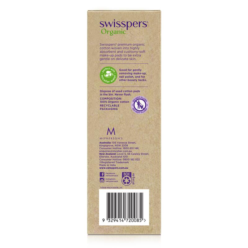 Load image into Gallery viewer, Swisspers Organic Round Cotton Pads Eco Dispenser 70 Pack
