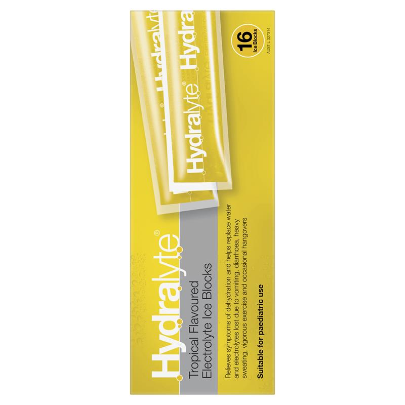 Load image into Gallery viewer, Hydralyte Electrolyte Ice Blocks Tropical 16
