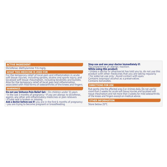 Voltaren Pain Relief Gel 50g