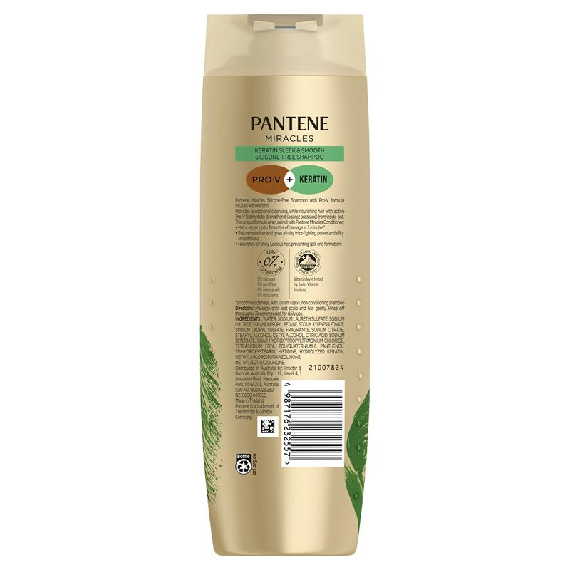 Load image into Gallery viewer, Pantene Miracles Keratin Smooth &amp; Sleek Shampoo 375ml
