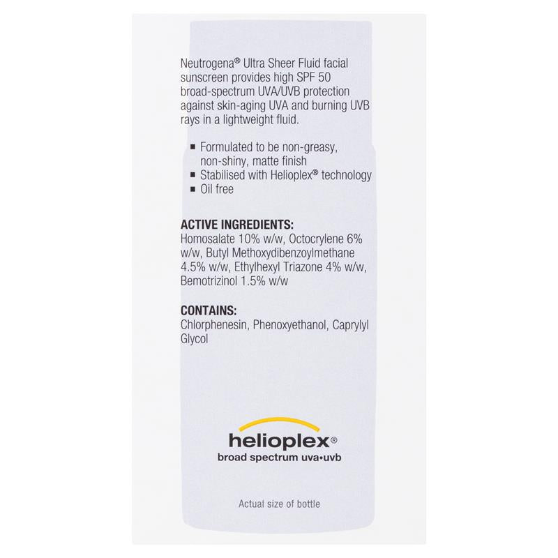 Load image into Gallery viewer, Neutrogena Ultra Sheer Face Fluid Facial Sunscreen SPF 50 40ml
