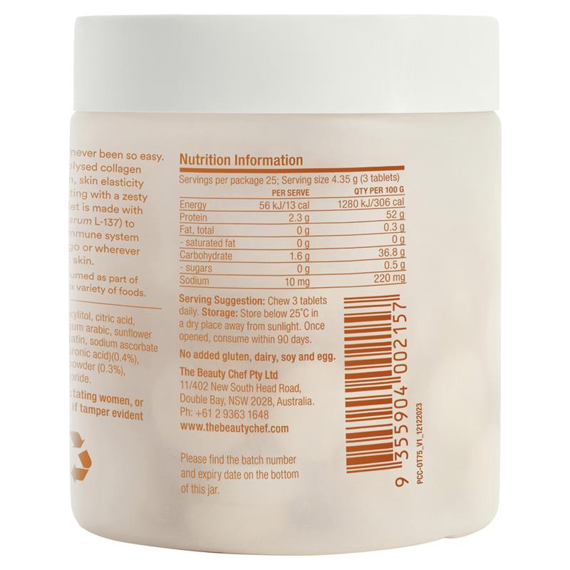 Load image into Gallery viewer, The Beauty Chef Plumpers Orange Collagen Peptides 75 Chewable Tablets
