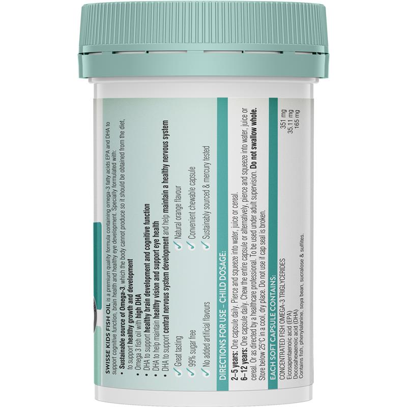 Load image into Gallery viewer, Swisse Kids Fish Oil 60 Capsules
