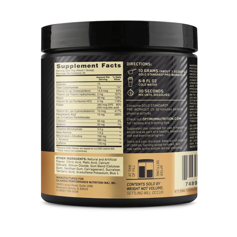 Load image into Gallery viewer, Optimum Nutrition Gold Standard Pre-Workout Blueberry Lemonade 300g
