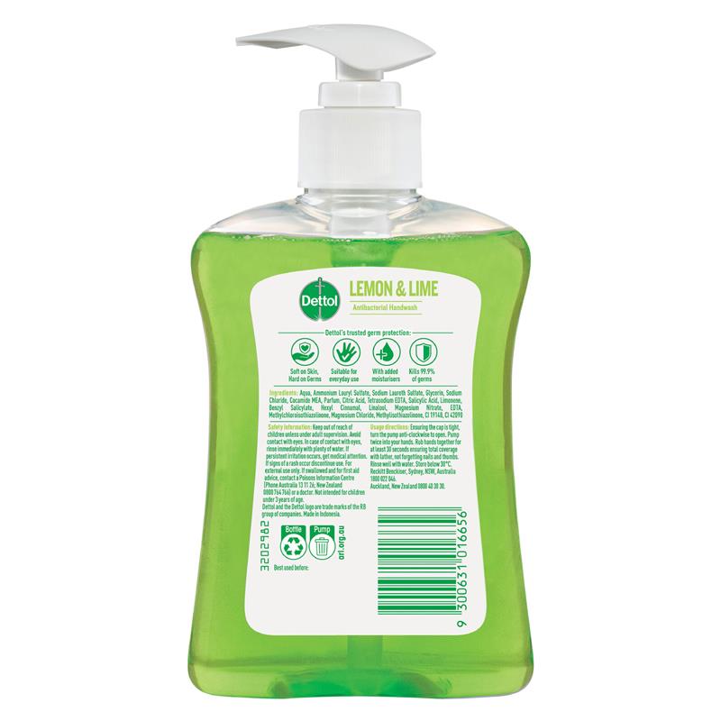 Load image into Gallery viewer, Dettol Lemon &amp; Lime Antibacterial Hand Wash Pump 250ml
