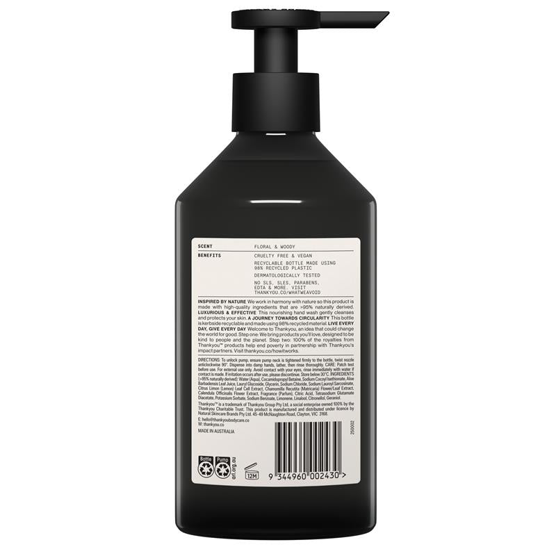 Load image into Gallery viewer, Thankyou Hand Wash Botanical Geranium Rose &amp; Wood 500ml
