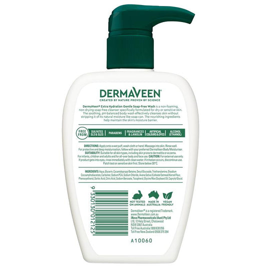 DermaVeen Extra Hydration Gentle Soap Free Wash 250ml
