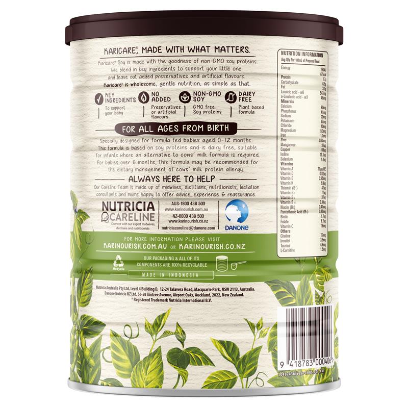 Load image into Gallery viewer, Karicare Soy Baby Infant Formula From Birth to 12 Months 900g
