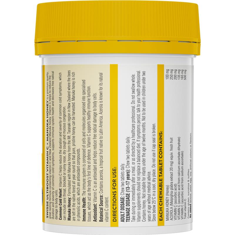 Load image into Gallery viewer, Swisse Vitamin C + Manuka Honey 120 Tablets
