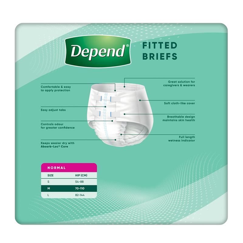 Load image into Gallery viewer, Depend Fitted Briefs Medium 10 Pack
