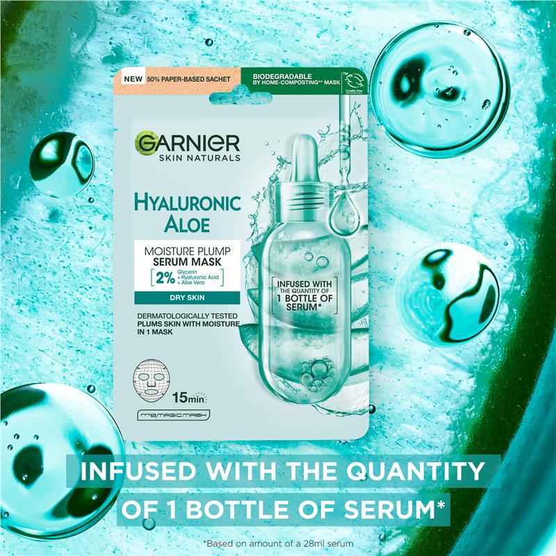 Load image into Gallery viewer, Garnier Hydra Bomb Hyaluronic Aloe Vera Serum Sheet Mask
