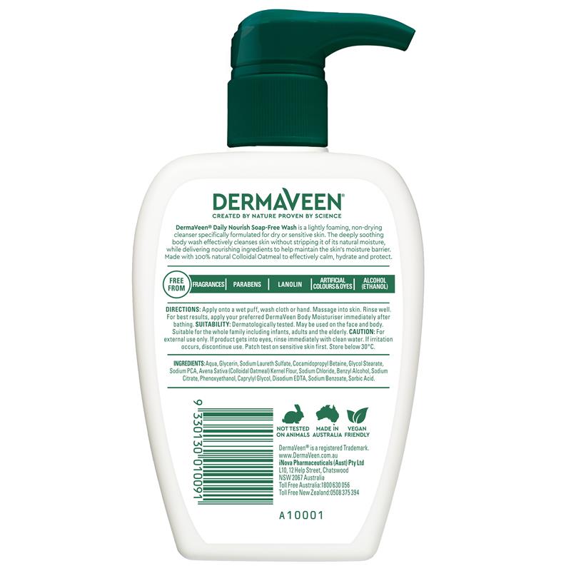 Load image into Gallery viewer, DermaVeen Daily Nourish Soap-Free Wash for Dry &amp; Sensitive Skin 250mL
