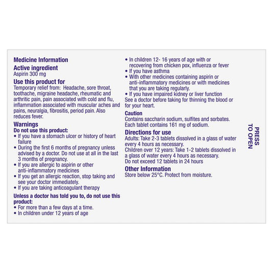 Aspro Clear Pain Relief 24 Soluble Tablets