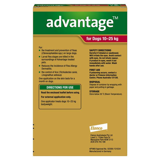 Advantage for Dogs 10 - 25 kg 6 pack