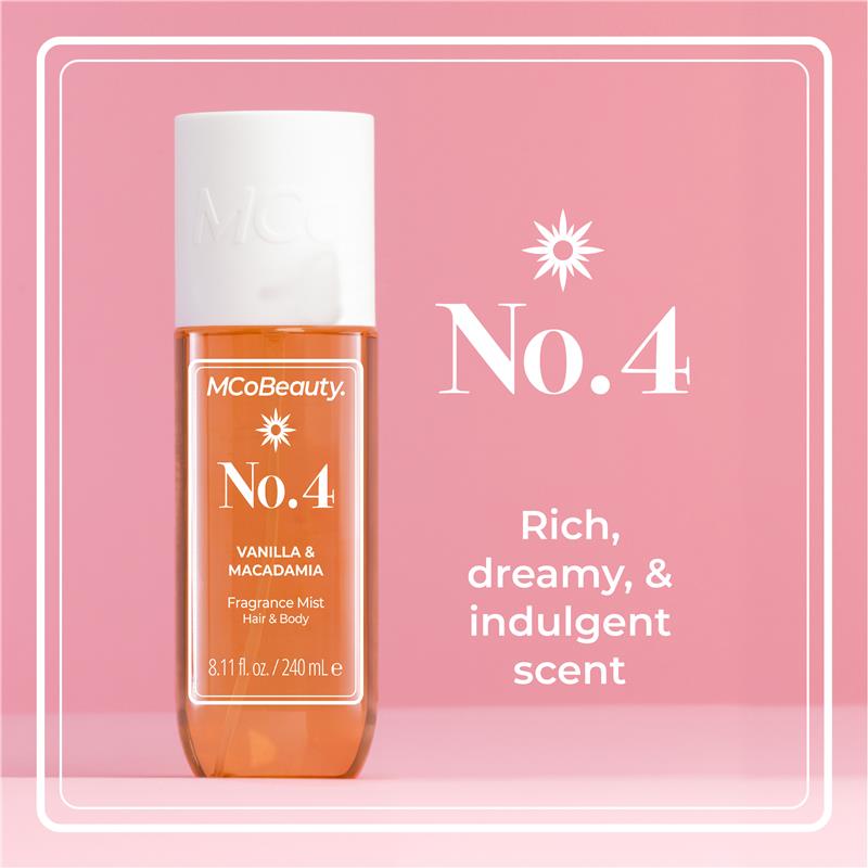 Load image into Gallery viewer, MCoBeauty Vanilla &amp; Macadamia No.4 Fragrance Hair &amp; Body Mist 240ml
