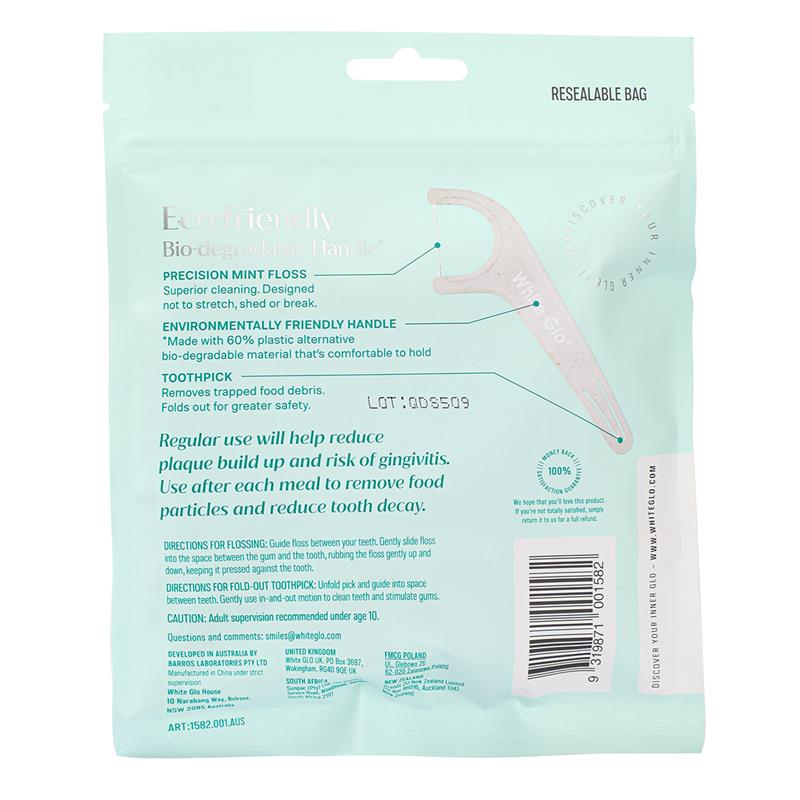 Load image into Gallery viewer, White Glo Flossers Eco Friendly Mint 70 Pack
