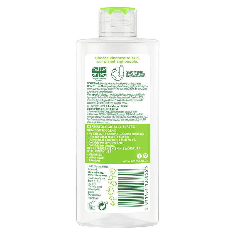 Load image into Gallery viewer, Simple Kind To Skin Facial Toner Soothing 200ml

