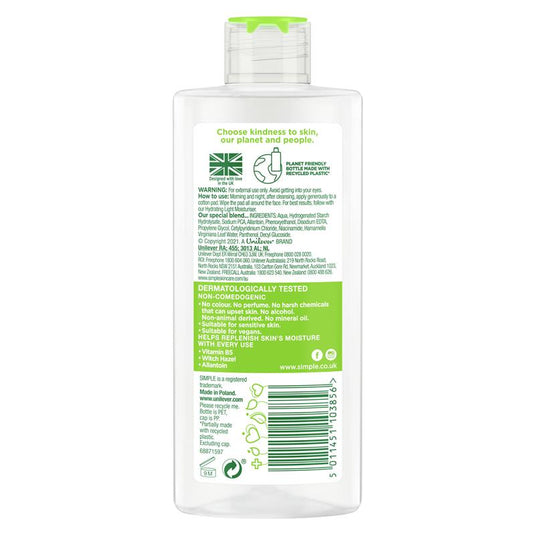 Simple Kind To Skin Facial Toner Soothing 200ml