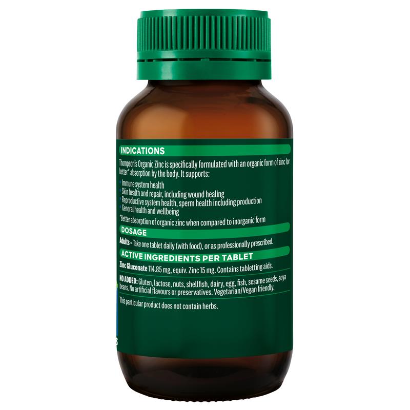 Load image into Gallery viewer, Thompson's Organic Zinc 180 Tablets
