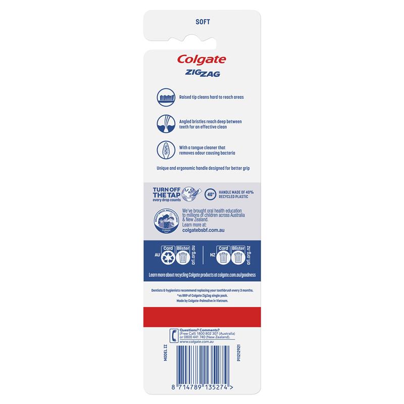 Load image into Gallery viewer, Colgate Toothbrush Zig Zag Daily Clean Soft Value 3 Pack
