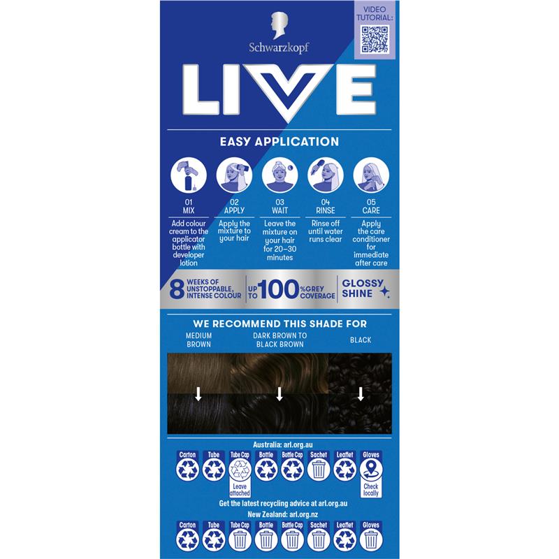 Load image into Gallery viewer, Schwarzkopf Live Colour Permanent 1.0 Black
