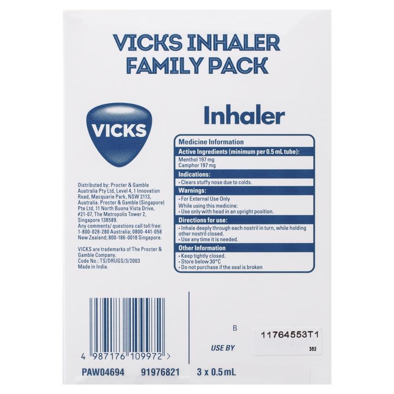 Load image into Gallery viewer, Vicks Inhaler Triple Pack 3 x 0.5mL
