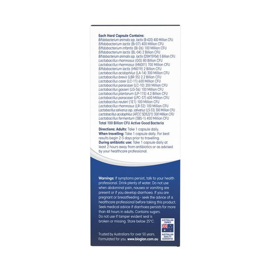 Bioglan Platinum Probiotics 100 Billion 60 Capsules