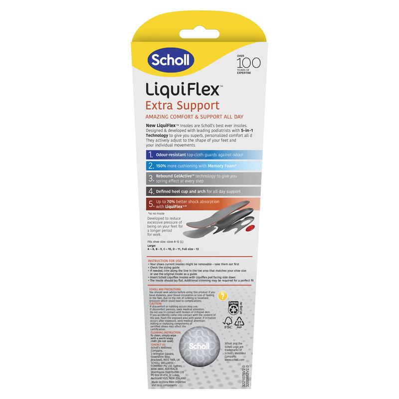 Load image into Gallery viewer, Scholl LiquiFlex Extra Support Insole Large
