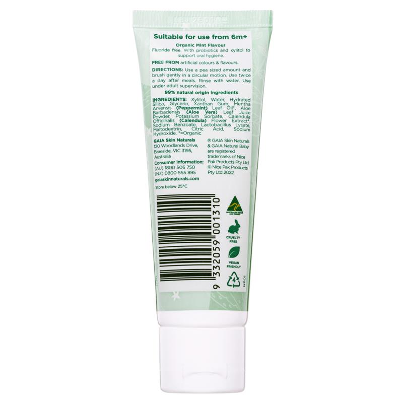 Load image into Gallery viewer, Gaia Natural Baby Probiotic Toothpaste Mild Mint 50g
