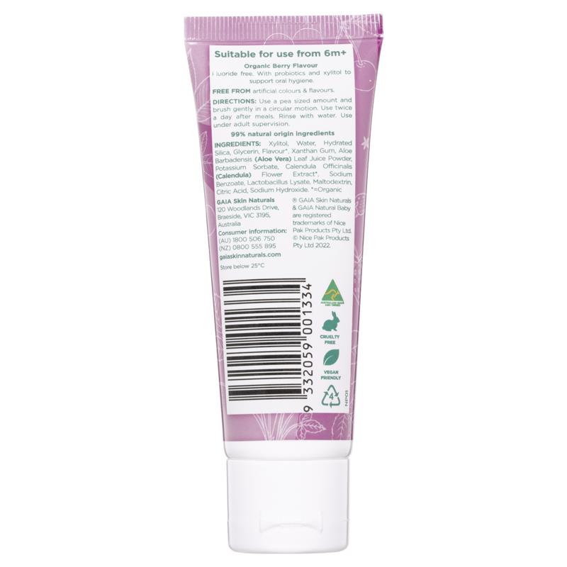 Load image into Gallery viewer, Gaia Natural Baby Probiotic Toothpaste Berry Burst 50g
