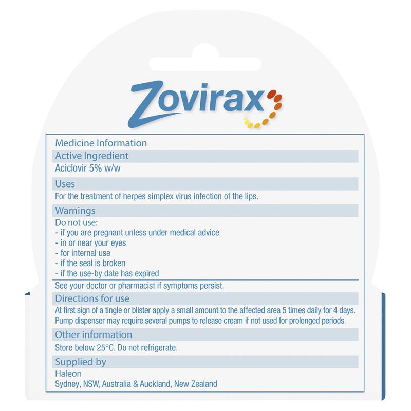 Load image into Gallery viewer, Zovirax Cold Sore Cream Pump 2g
