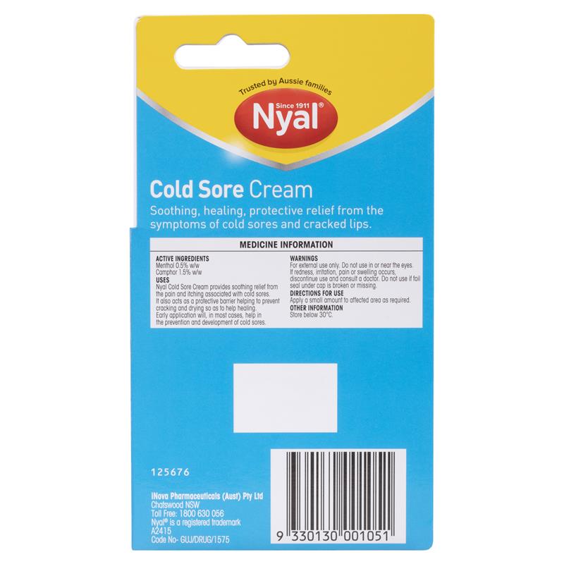 Load image into Gallery viewer, Nyal Cold Sore Cream 10g
