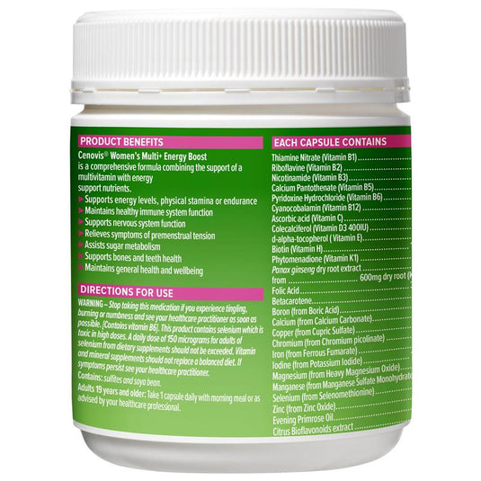 Cenovis Once Daily Womens Multi + Energy Boost 150 Capsules