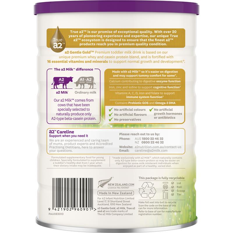 Load image into Gallery viewer, A2 Gentle Gold Premium Toddler Milk Drink Stage 3 From 1 Years To 3 Years 800g
