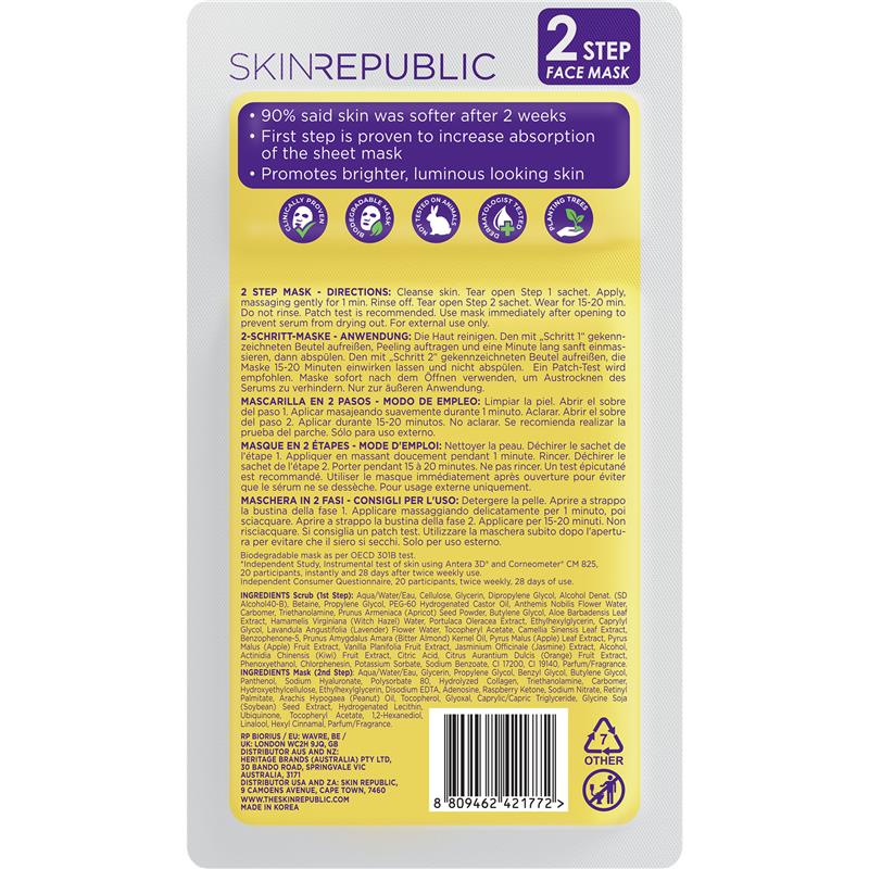 Load image into Gallery viewer, Skin Republic Two Step Hyaluronic Acid and Collagen Face Mask
