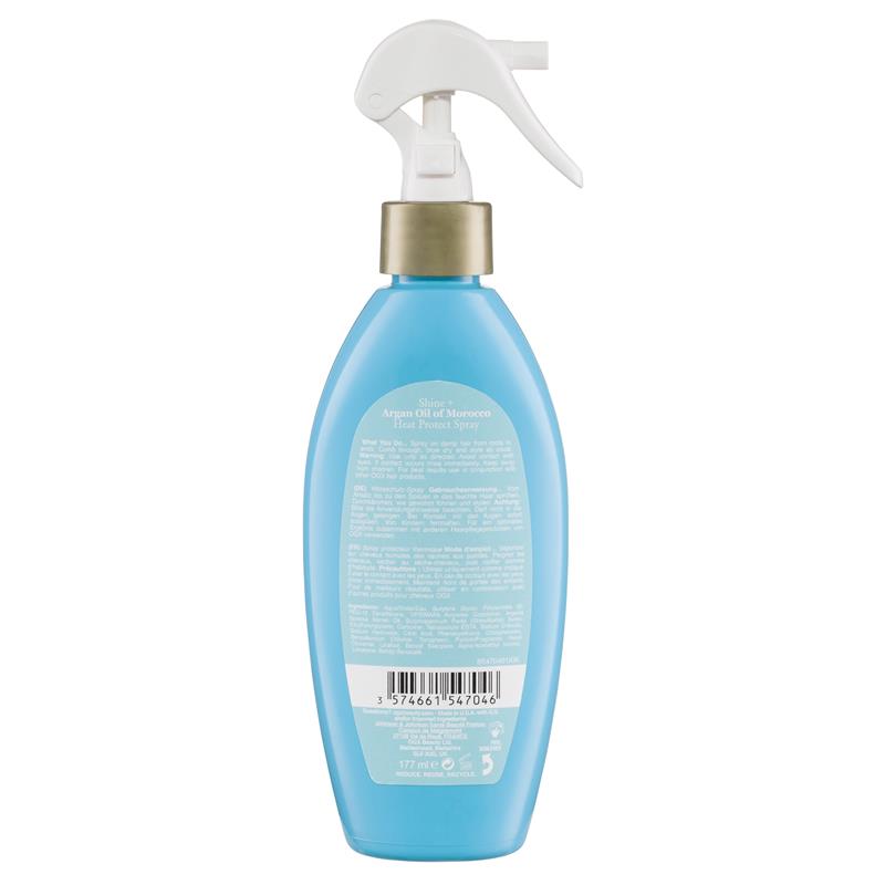 Load image into Gallery viewer, Ogx Flexible Control Shine + Hydrate Argan Oil of Morocco Heat Protect Spray For Damaged &amp; Heat Styled Hair 177mL
